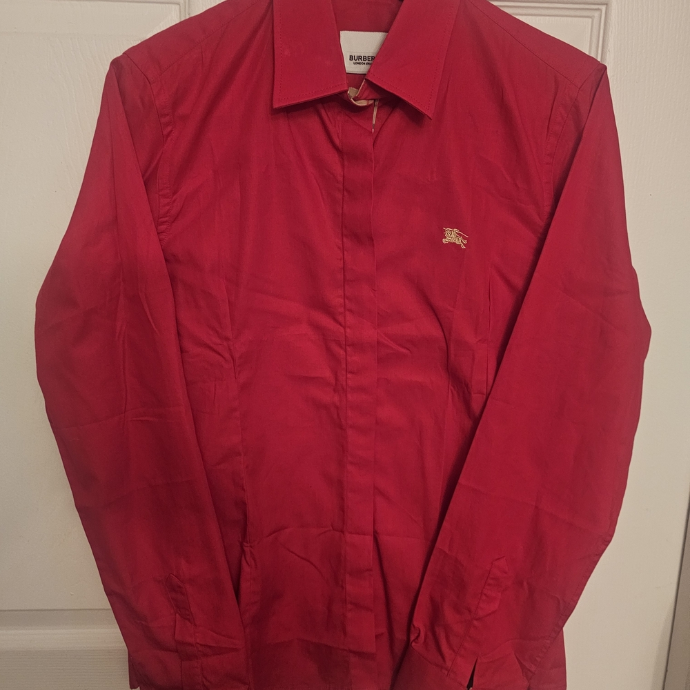 Burberry Women Vibrant Red Collared Shirt